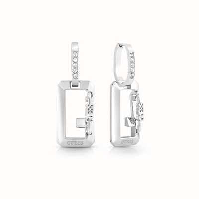 Guess G Snap | 25mm Plain Huggies Silver Stud Earrings UBE70081