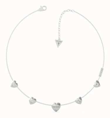 Guess Guess Is For Lovers | 16-18'' Multi Heart Chain Silver Necklace UBN70028