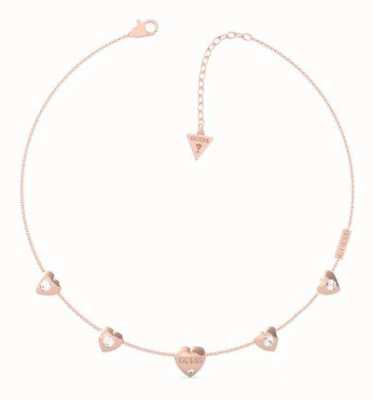 Guess Guess Is For Lovers | Multi Heart Chain Rose Gold Necklace UBN70030