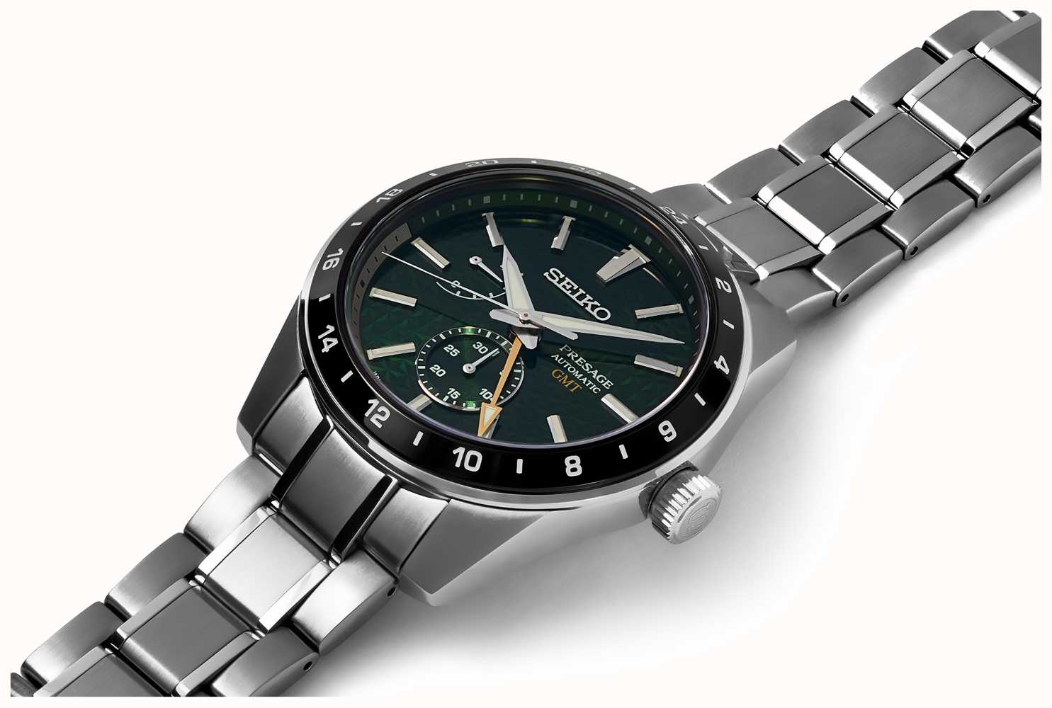 Seiko Presage Sharp Edged GMT Green Dial SPB219J1 - First Class Watches™