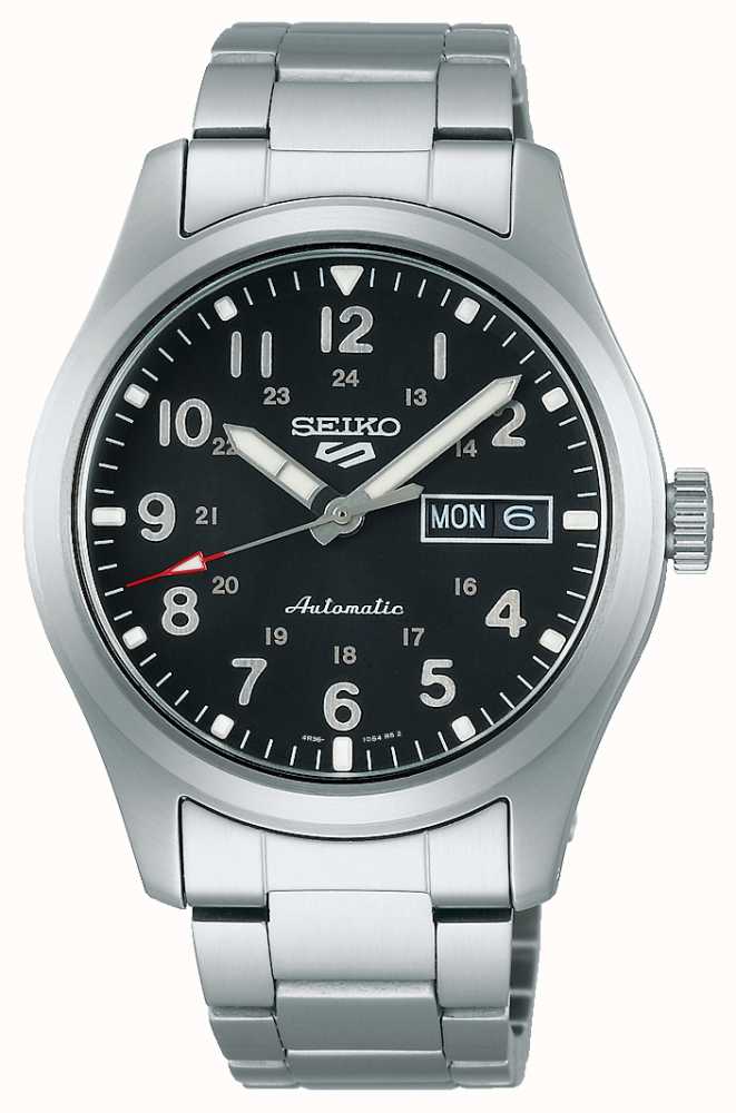 Seiko 5 Sports Field Black Dial Stainless Steel Bracelet Case   SRPG27K1 - First Class Watches™