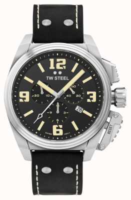 TW Steel Canteen Chronograph Black Leather Strap TW1011