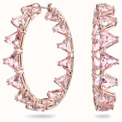 Swarovski Millenia Pink Triangle Crystal Hoop Earrings 5614931