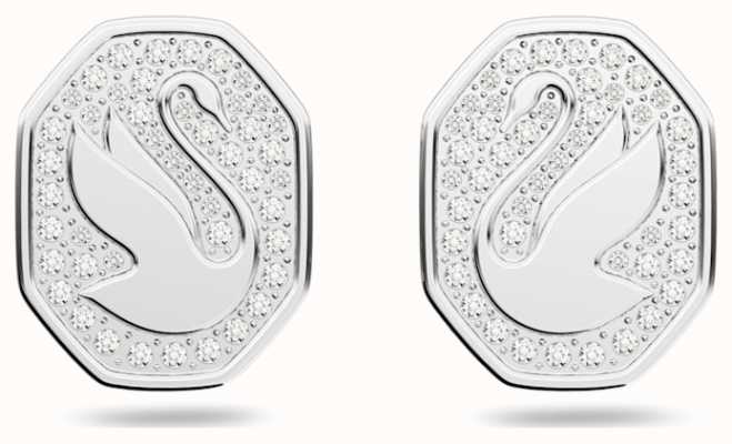 Swarovski Signum Swan White Crystal Stud Earrings 5621097