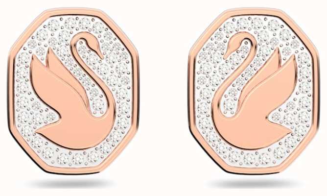 Swarovski Signum Swan Rose Gold Tone Stud Earrings 5621105