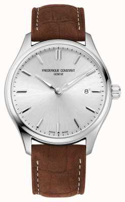 Frederique Constant Classics Quartz | Brown Leather Strap | Silver Dial FC-220SS5B6