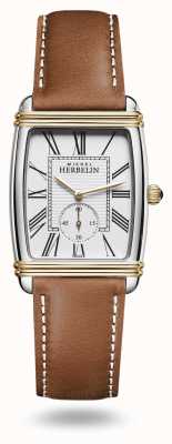 Michel Herbelin Women's Art Deco Watch Brown Leather Strap 10638/T08GO