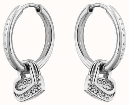 BOSS Jewellery Soulemate Stainless Steel Heart Earrings 1580219