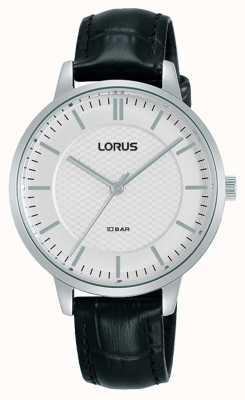 Lorus Women's Quartz White Dial Black Leather Strap RG277TX9