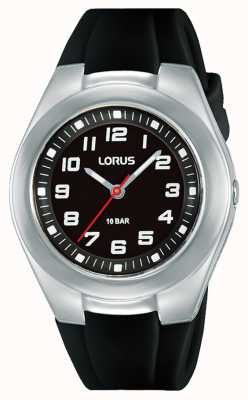 Lorus Kids Black Silicone Strap and Dial RRX75GX9