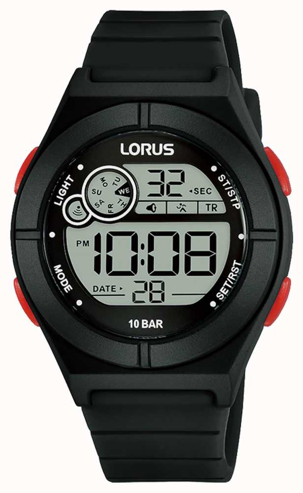Lorus Women's Digital Watch Black Silicone Strap R2363NX9 - First Class  Watches™