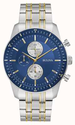 Bulova Classic Sport | Chrono | Blue Dial | Two Tone Bracelet 98A243