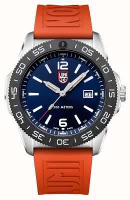 Luminox Pacific Diver Blue Dial Orange Rubber Strap Watch XS.3123.RF