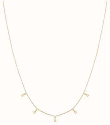 James Moore TH Silver Gold Plated Multi Tear Drop Necklace G3394GP