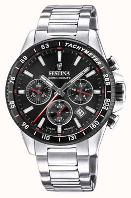Festina Chronograph Black Dial Stainless Steel Watch F20560/6