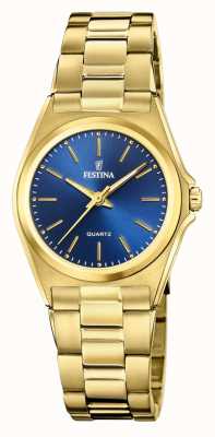 Festina Women's | Blue Dial | Gold PVD Plated Bracelet F20557/4