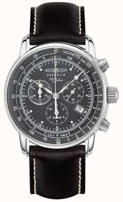 Zeppelin | Series 100 Years | Chronograph Date | Black Leather Strap 7680-2