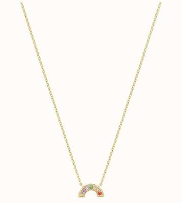 James Moore TH 9ct Yellow Gold Rainbow Cubic Zirconia Necklace NK421