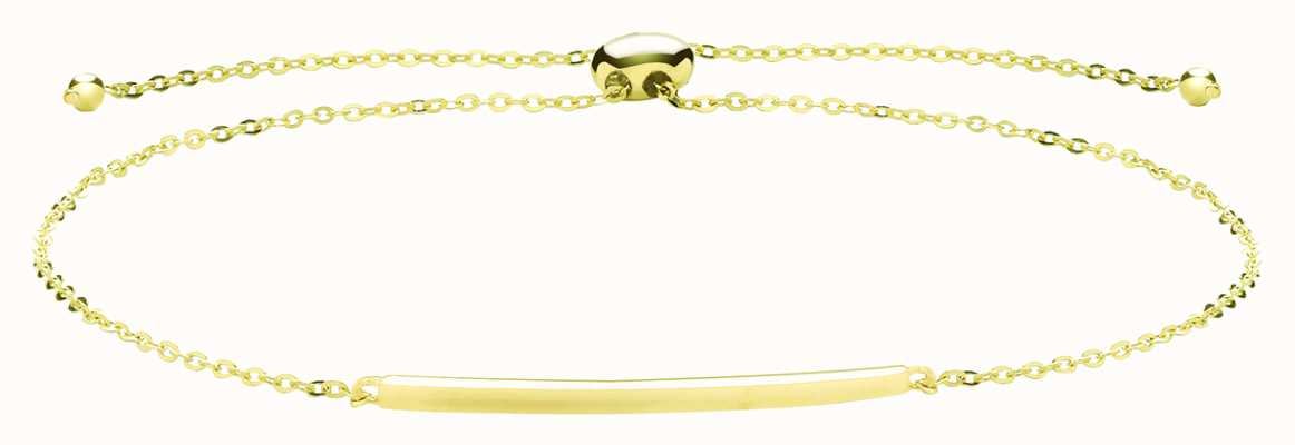 James Moore TH 9ct Yellow Gold Bar Pull Bracelet BR637
