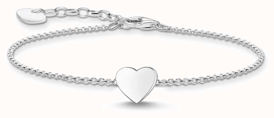 Thomas Sabo Sterling Silver Plain Heart Bracelet 16-19cm A2044-001-21-L19V
