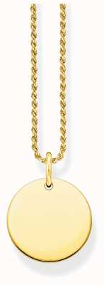 Thomas Sabo Gold Plated Plain Coin Twist Chain Necklace 50cm KE2133-413-39-L50
