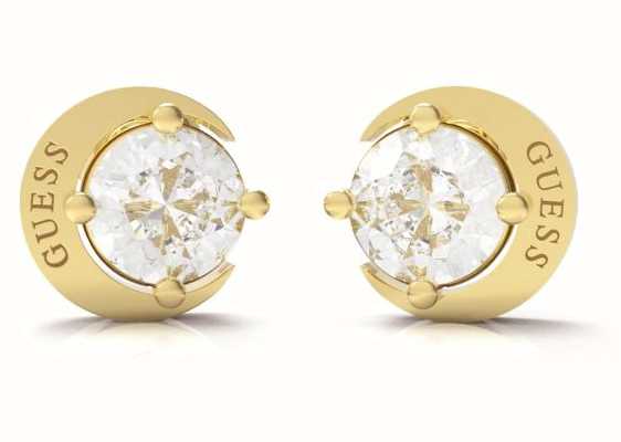 Guess Moon Phases Gold Crystal Stud Earrings UBE01194YG