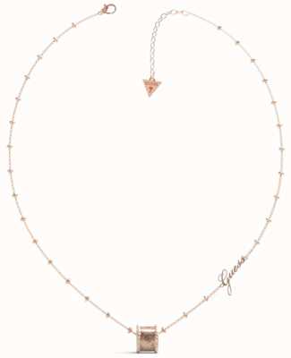 Guess Round Harmony Rose Gold Crystal Necklace UBN01153RG