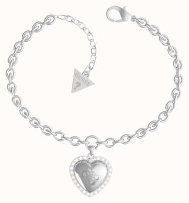 Guess That's Amore Heart Rhodium Bracelet UBB01077RHL