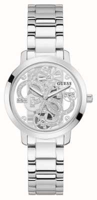 Guess QUATTRO CLEAR Women's Transparent Dial Stainless Steel Watch GW0300L1