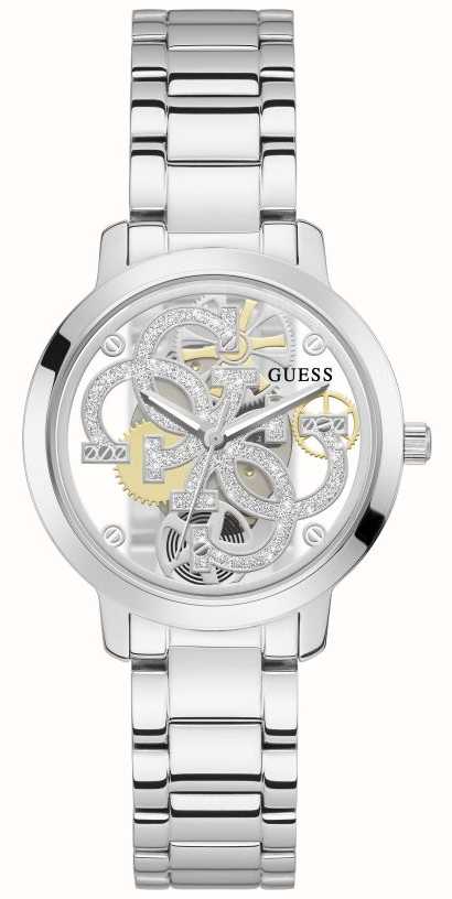 Guess QUATTRO CLEAR Women's Transparent Dial Stainless Steel Watch GW0300L1 - First Class