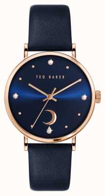 Ted Baker Women's PHYLIPA Moon | Blue Dial | Blue Leather Strap BKPPHF131