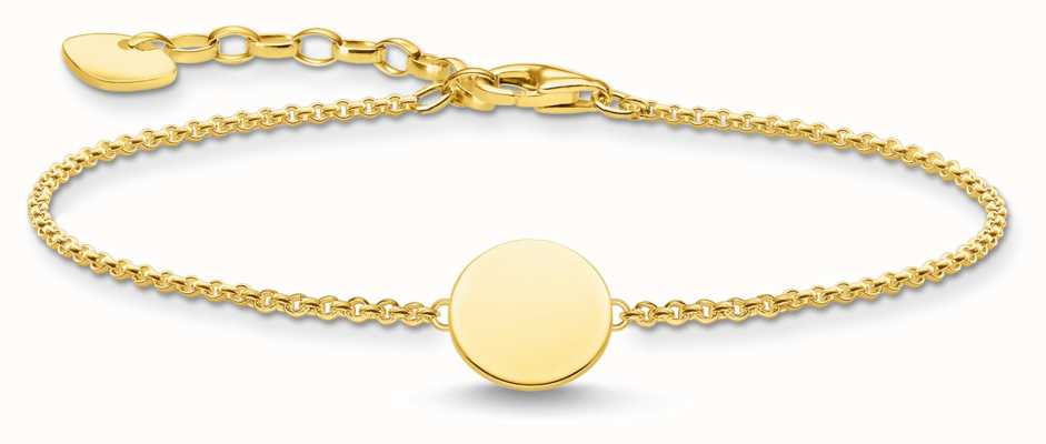 Thomas Sabo Gold Plated Silver Plain Disc Bracelet 16-19cm A2043-413-39-L19V