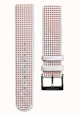Mondaine White Leather Strap, Red Dots 20mm FE1622011Q