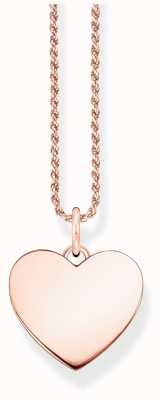Thomas Sabo Rose Gold Plain Heart Twist Chain Necklace 50cm KE2132-415-40-L50