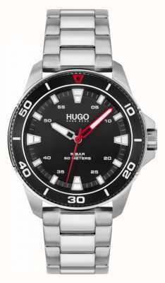 HUGO Men's Watch And Wallet Gift Set | Stainless Steel Bracelet | Black Dial 1570118