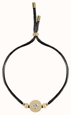 Radley Jewellery Fashion | Black Nylon Bracelet | Gold Plated Sterling Silver Circle Charm RYJ3130