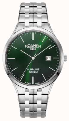 Roamer Slim-Line Classic Green Dial Steel Bracelet 512833 41 75 20