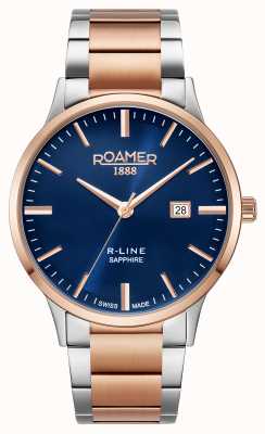 Roamer R-Line Classic Blue Dial Rose Gold Bi-Colour Bracelet 718833 47 45 70