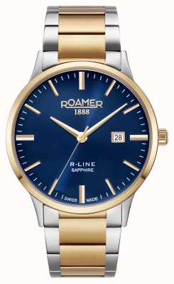 Roamer R-Line Classic Blue Dial Gold Bi-Colour Bracelet 718833 48 45 70