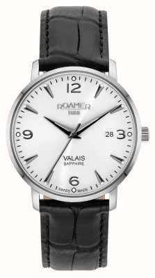 Roamer Valais Gents Silver Dial Black Leather Strap 958833 41 14 05