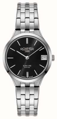 Roamer Slim-Line Classic Ladies Black Dial Steel Bracelet 512857 41 55 20