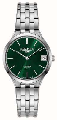 Roamer Slim-Line Classic Ladies Green Dial Steel Bracelet 512857 41 75 20