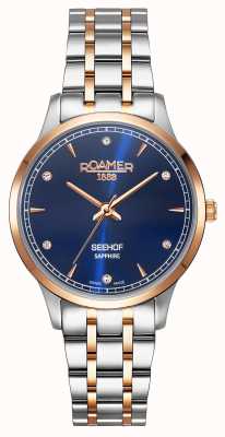 Roamer Seehof Ladies Blue Dial Rose Gold Bi Colour Bracelet 509847 49 40 20
