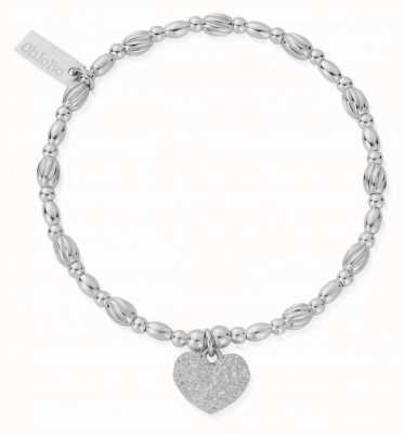 ChloBo Shining Heart Silver Heart Charm Bracelet 18cm SBTO3183