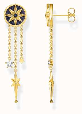 Thomas Sabo Royalty Stars Gold Plated Chain Drop Earrings H2224-963-7