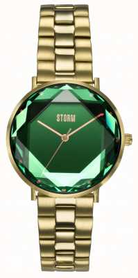 STORM Elexi Lazer Green Dial Gold Stainless Steel Bracelet 47504/GD/GR