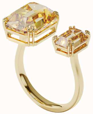Swarovski Millenia Open Ring | Square Cut Crystals | Yellow | Gold-Tone Plated | UK Q1/2 5608997