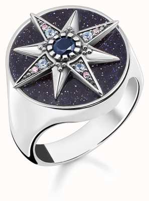 Thomas Sabo Royalty Star Silver Signet Ring (54) TR2367-945-7-54