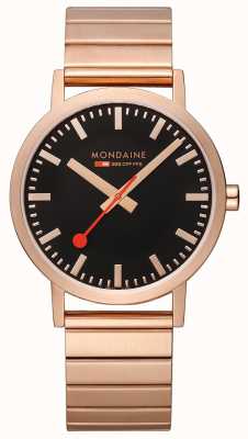 Mondaine Men's Classic Rose Gold Black Dial Watch A660.30360.16SBR