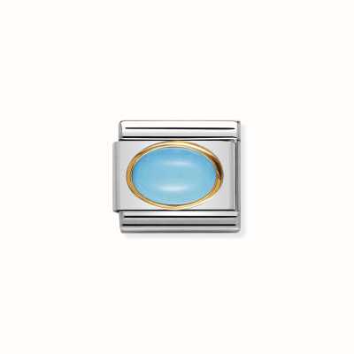 Nomination Composable Classic Oval Hard Stones In Stainless Steel And 18k Gold TURQUOISE 030502/06